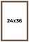 24x36 Wide Barnwood Picture Frame with UV-Resistant Acrylic & Acid Free Backing, Available in 6 Paint Finishes - Grey, Brown, White, and Black